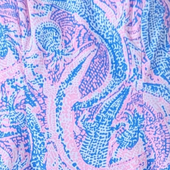 Lilly Pulitzer Coastal Blue Pink Mini Dress Spaghetti Straps Open Tie Back - 00 - Picture 7 of 16